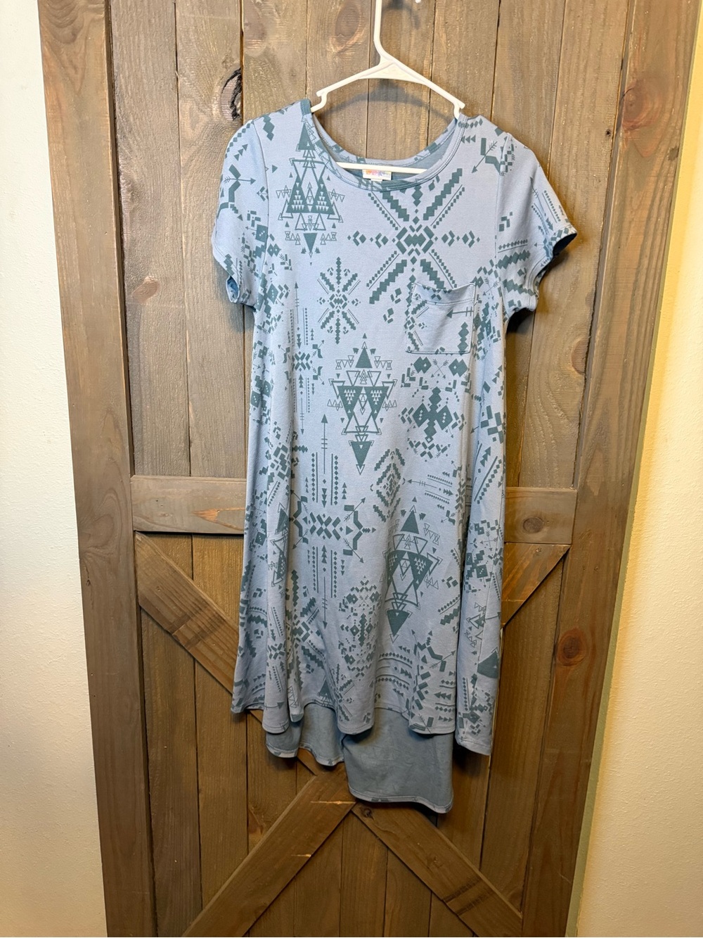 LuLaRoe Light Blue Aztec Print Midi Dress
